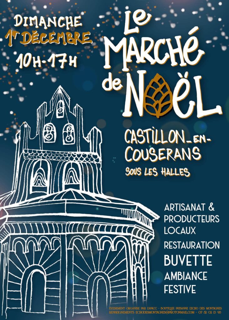 Dimanche 1er décembre 2024 : Marché de Noël à Castillon-en-Couserans (09)